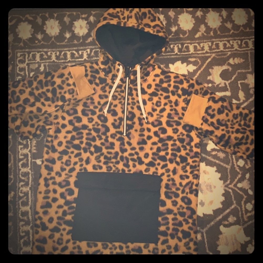 Empyre Leopard Print Fleece Half Zip